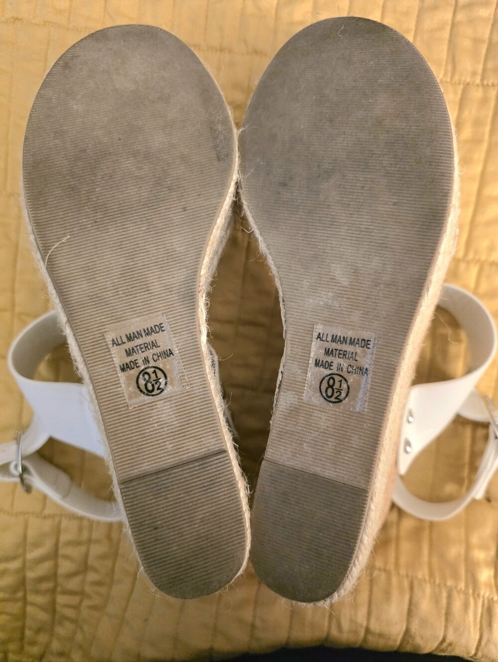 Soda White Espadrille Platform Wedge Sandals Size 8.5 - Picture 6 of 6